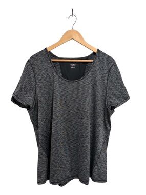 2/$25 Ricki’s Activewear Gray Short Sleeve Tee Breathable Mesh Back Panel